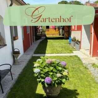 Blick-vom-Fruehstuecksplatz-in-den-Gartenhof-Langerhof-Hannersdorf-Suedburgenland
